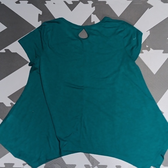 Faded glory Teal color tshirt with flower decals 2XL - Picture 4 of 4